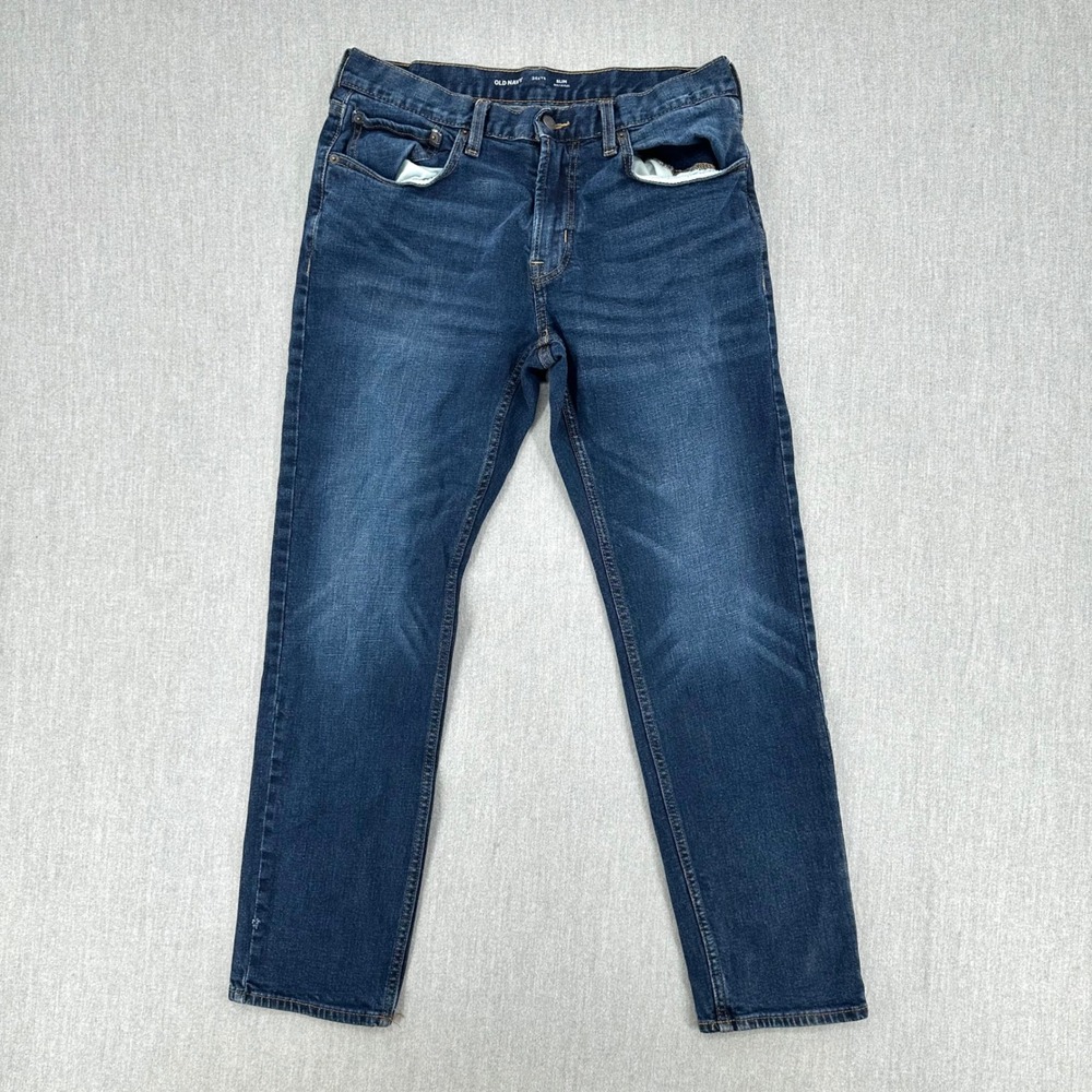 Old Navy Jeans Mens 34x32 Slim Built-In Flex Denim Blue Dark Wash Stretch